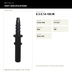 Motivelle 6.3mm SAE Quick-Connect Fuel Fitting — Male, 180° (6.3-5.14-180-M) - specifications