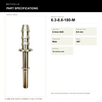 Motivelle 6.3mm SAE Quick-Connect Fuel Fitting — Male, 180° (6.3-8.8-180-M) - specifications