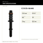 Motivelle 6.3mm SAE Quick-Connect Fuel Fitting — Male, 180°, O-Ring (6.3-9.03-180-MO) - specifications