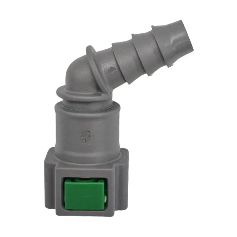 Motivelle 7.89mm SAE Quick-Connect Fuel Fitting — Female, 45° (7.89-10.6-45-F)