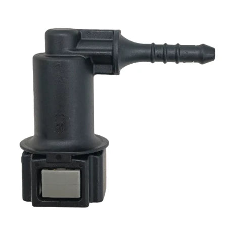 Motivelle 7.89mm SAE Quick-Connect Fuel Fitting — Female, 90° (7.89-4.3-90-F)