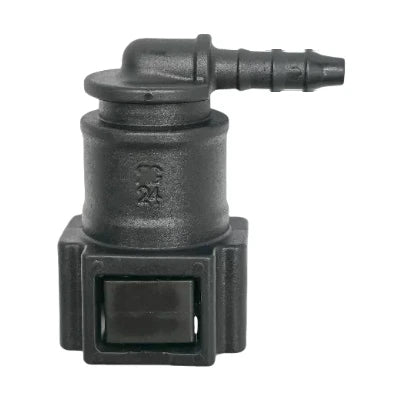 Motivelle 7.89mm SAE Quick-Connect Fuel Fitting — Female, 90° (7.89-4.57-90-F)