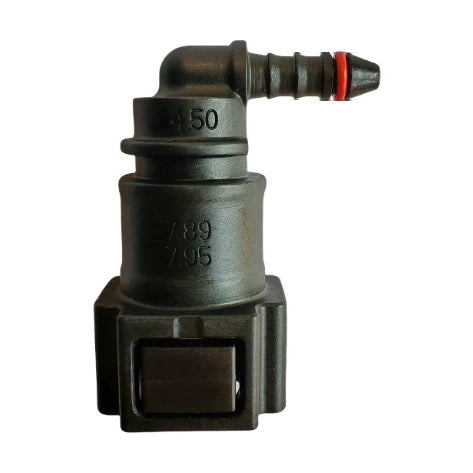 Motivelle 7.89mm SAE Quick-Connect Fuel Fitting — Female, 90°, O-Ring (7.89-4.98-90-FO)