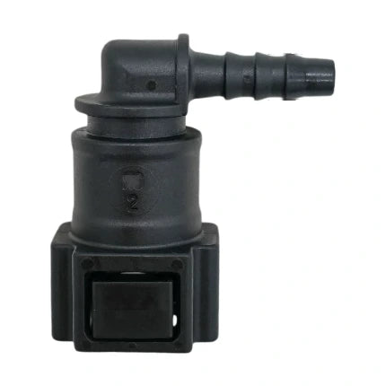 Motivelle 7.89mm SAE Quick-Connect Fuel Fitting — Female, 90° (7.89-6-90-F)