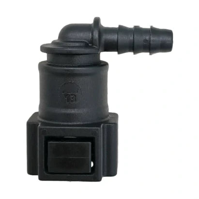 Motivelle 7.89mm SAE Quick-Connect Fuel Fitting — Female, 90° (7.89-6.7-90-F)