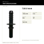 Motivelle 7.89mm SAE Quick-Connect Fuel Fitting — Male, 180° (7.89-8-180-M) - specifications
