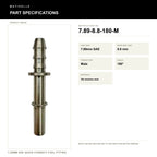 Motivelle 7.89mm SAE Quick-Connect Fuel Fitting — Male, 180° (7.89-8.8-180-M) - specifications