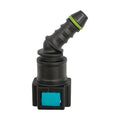 Motivelle 7.89mm SAE Quick-Connect Fuel Fitting — Female, 45°, O-Ring (7.89-ID6-45-FO)
