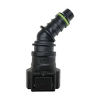 Motivelle 9.49mm SAE Quick-Connect Fuel Fitting — Female, 135°, O-Ring (9.49-10.9-135-FO)