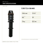 Motivelle 9.49mm SAE Quick-Connect Fuel Fitting — Male, 180°, O-Ring (9.49-13.9-180-MO) - specifications