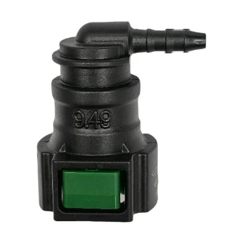 Motivelle 9.49mm SAE Quick-Connect Fuel Fitting — Female, 90° (9.49-4.6-90-F)