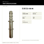 Motivelle 9.49mm SAE Quick-Connect Fuel Fitting — Male, 180° (9.49-8.8-180-M) - specifications