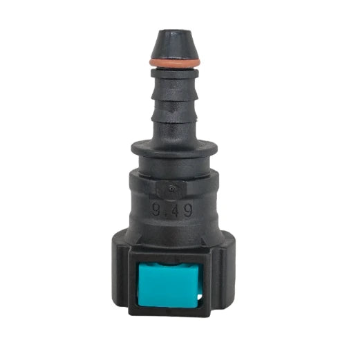 Motivelle 9.49mm SAE Quick-Connect Fuel Fitting — Female, 180°, O-Ring (9.49-8.9-180-FO)