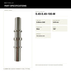 Motivelle 9.49mm SAE Quick-Connect Fuel Fitting — Male, 180° (9.49-9.49-180-M) - specifications