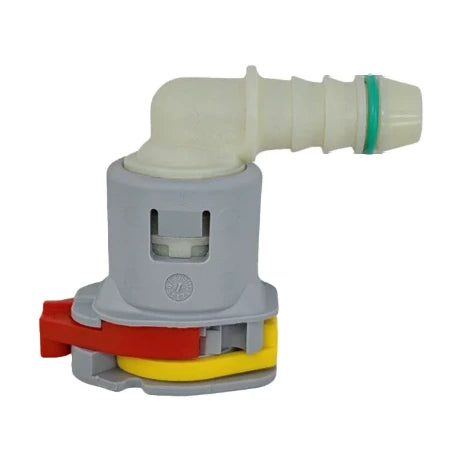 Motivelle 9.49mm SAE Quick-Connect Fuel Fitting — Female, 90°, O-Ring (9.49L-ID8-90-FO)