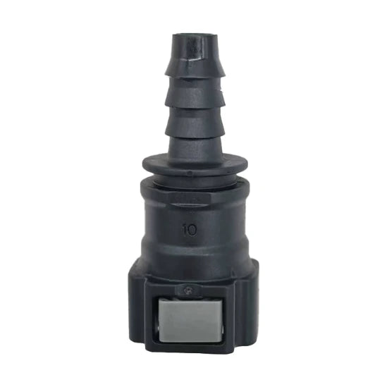 Motivelle 9.89mm SAE Quick-Connect Fuel Fitting — Female, 180° (9.89-10.6-180-F)