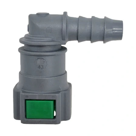 Motivelle 9.89mm SAE Quick-Connect Fuel Fitting — Female, 90° (9.89-10.6-90-F)