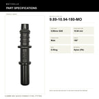 Motivelle 9.89mm SAE Quick-Connect Fuel Fitting — Male, 180°, O-Ring (9.89-10.94-180-MO) - specifications