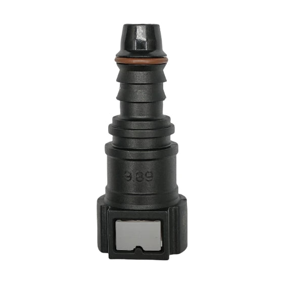 Motivelle 9.89mm SAE Quick-Connect Fuel Fitting — Female, 180°, O-Ring (9.89-12.9-180-FO)