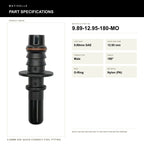 Motivelle 9.89mm SAE Quick-Connect Fuel Fitting — Male, 180°, O-Ring (9.89-12.95-180-MO) - specifications