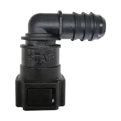 Motivelle 9.89mm SAE Quick-Connect Fuel Fitting — Female, 90° (9.89-13.9-90-F)