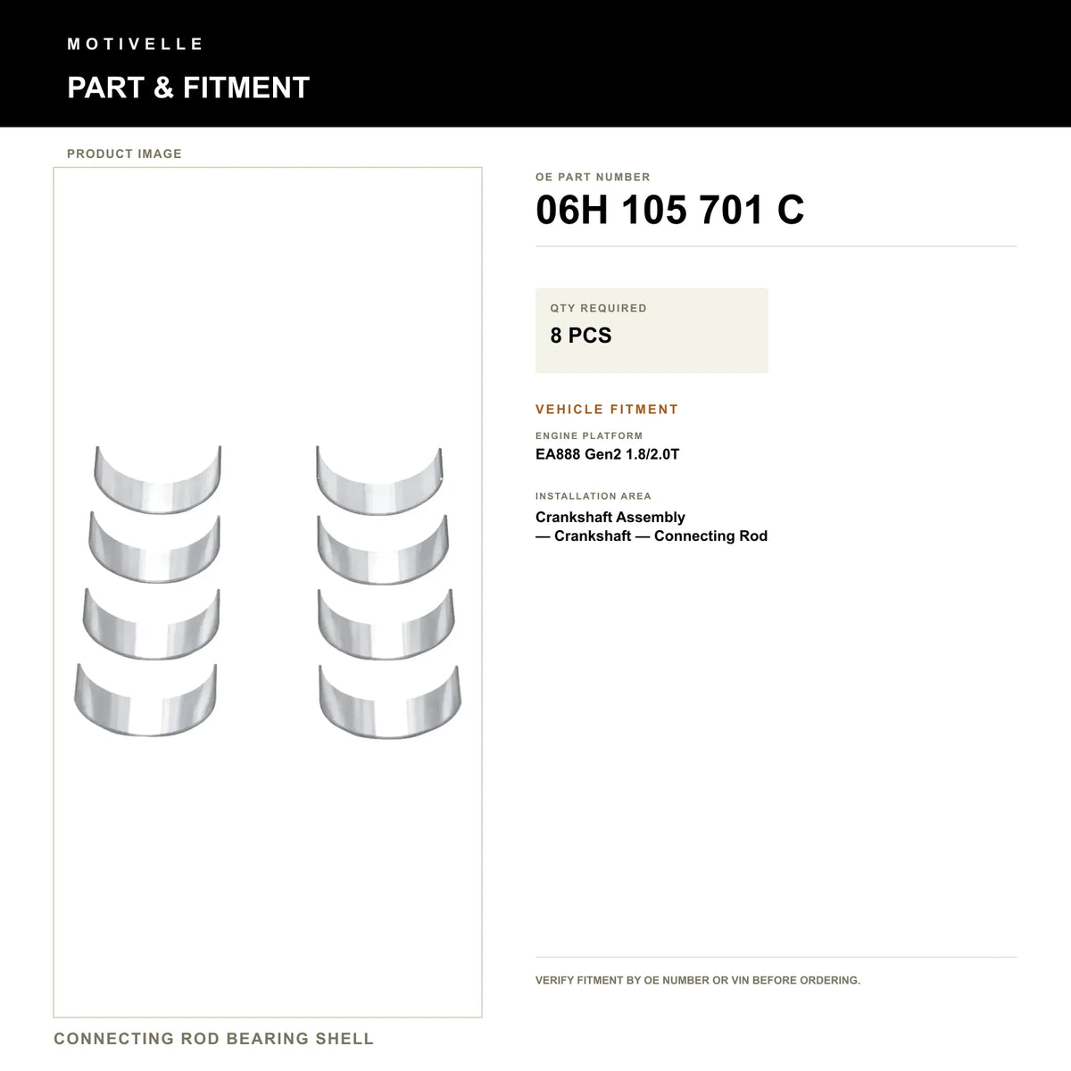 Connecting Rod Bearing Shell - product information