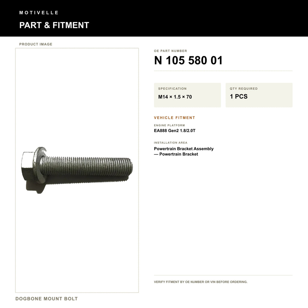 Dogbone Mount Bolt - product information