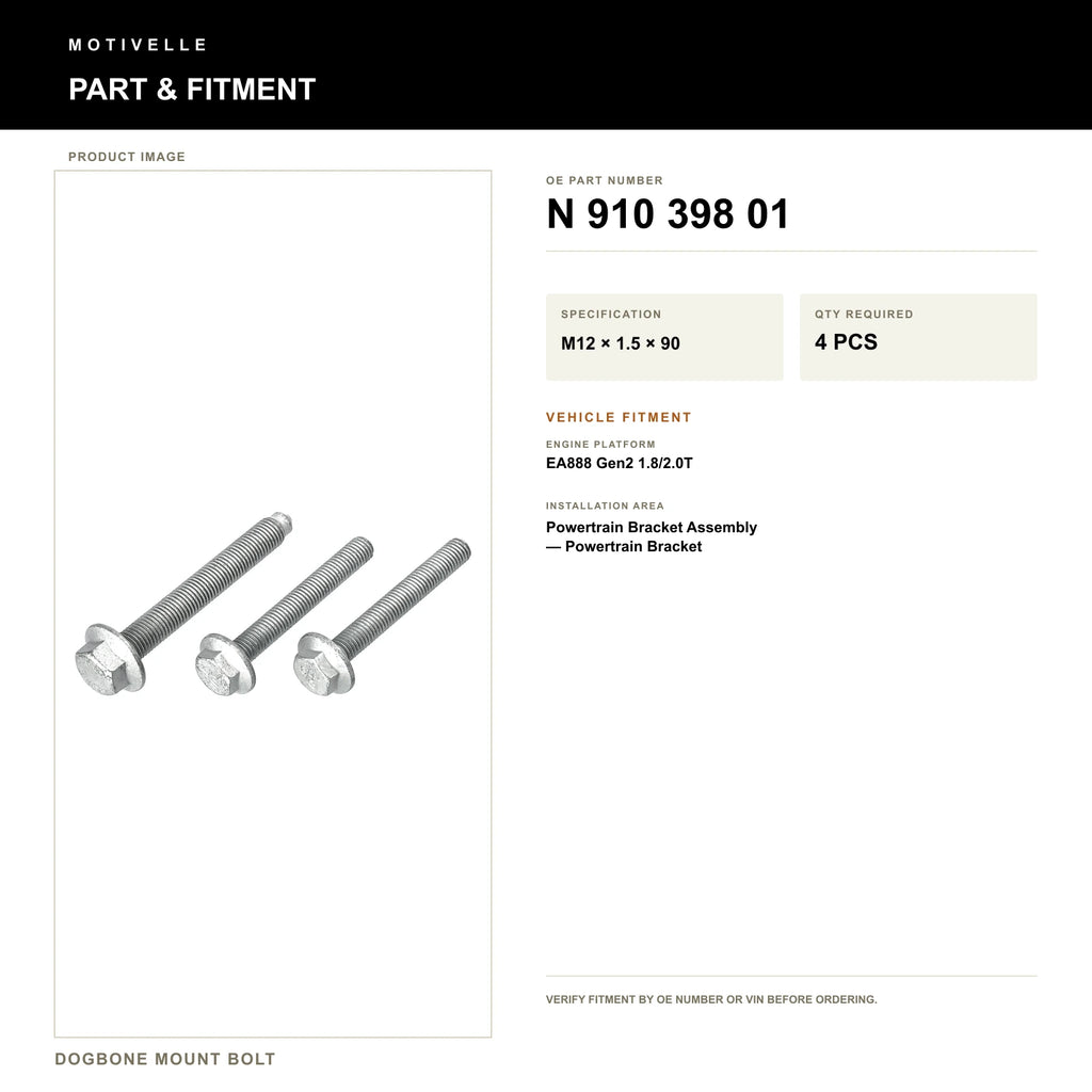 Dogbone Mount Bolt - product information