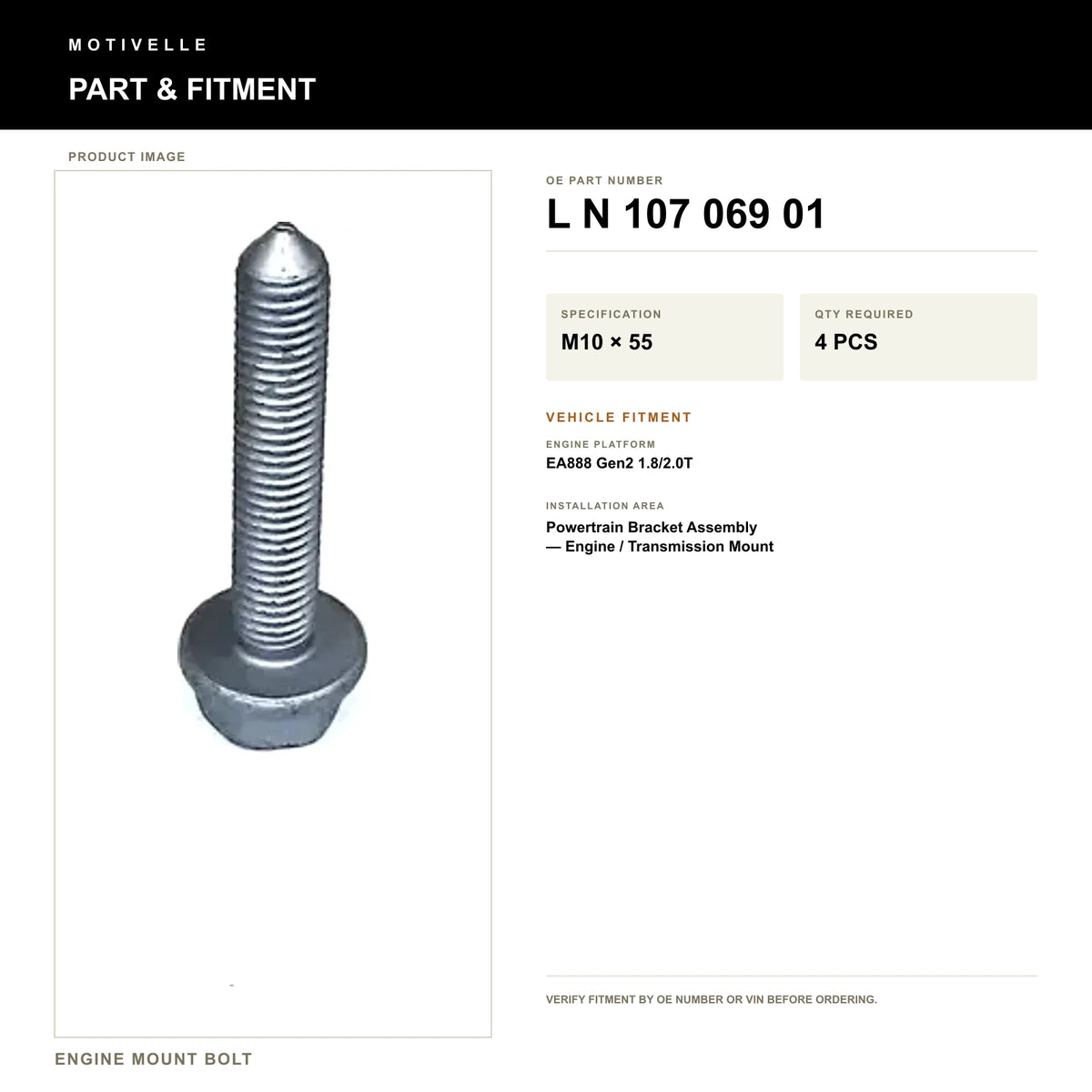 Engine Mount Bolt - product information