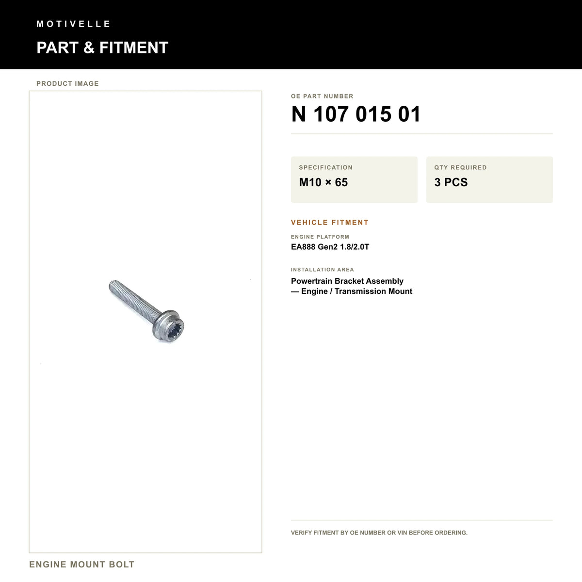 Engine Mount Bolt - product information