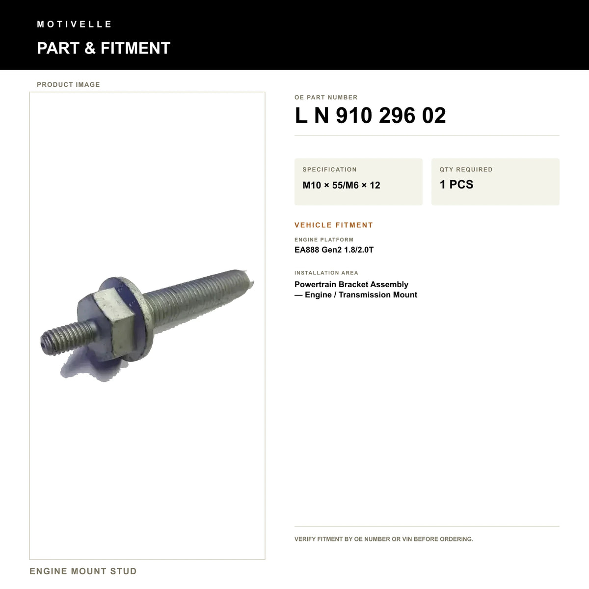 Engine Mount Stud - product information