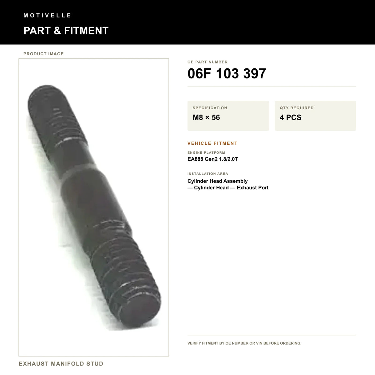 Exhaust Manifold Stud - product information
