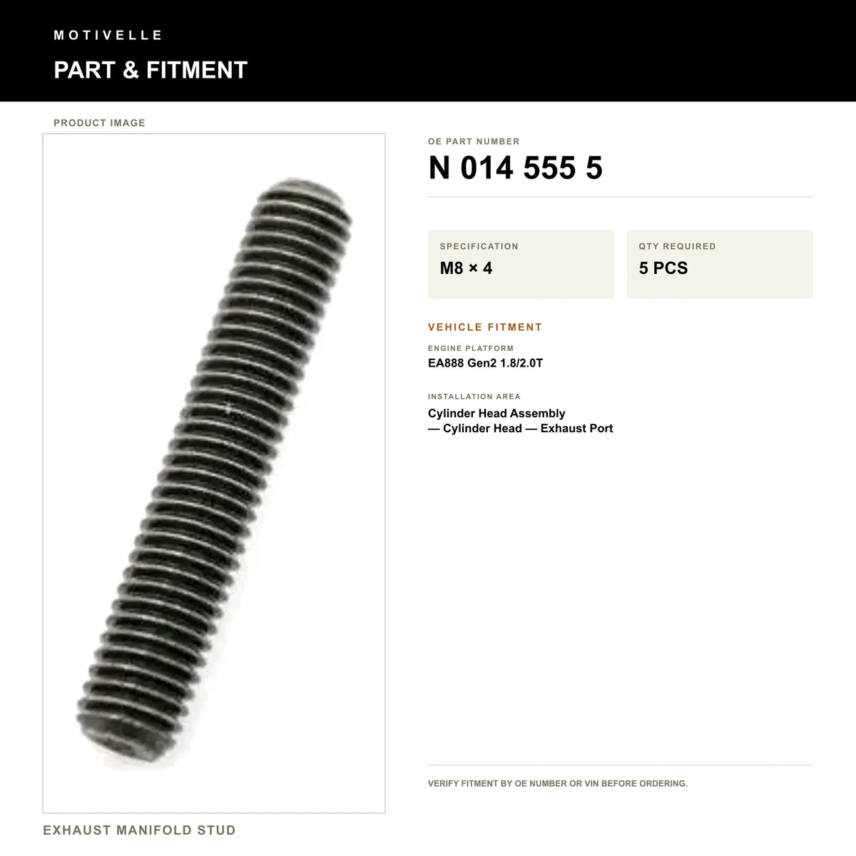 Exhaust Manifold Stud - product information