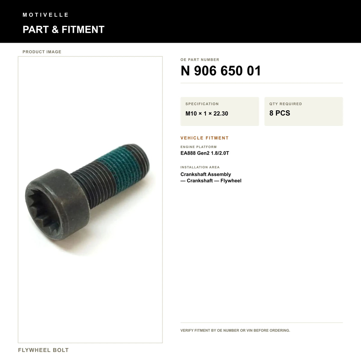 Flywheel Bolt - product information