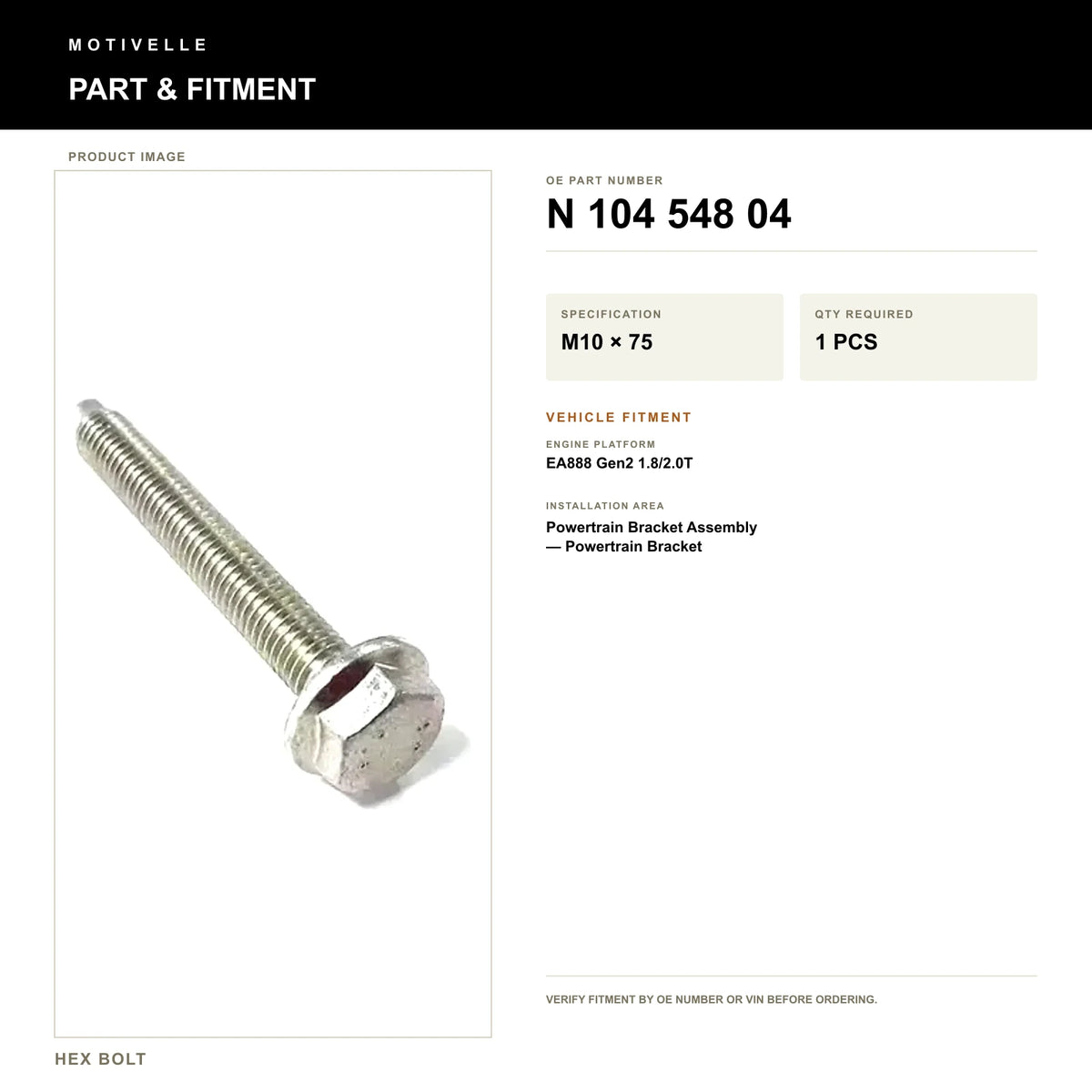 Hex Bolt - product information