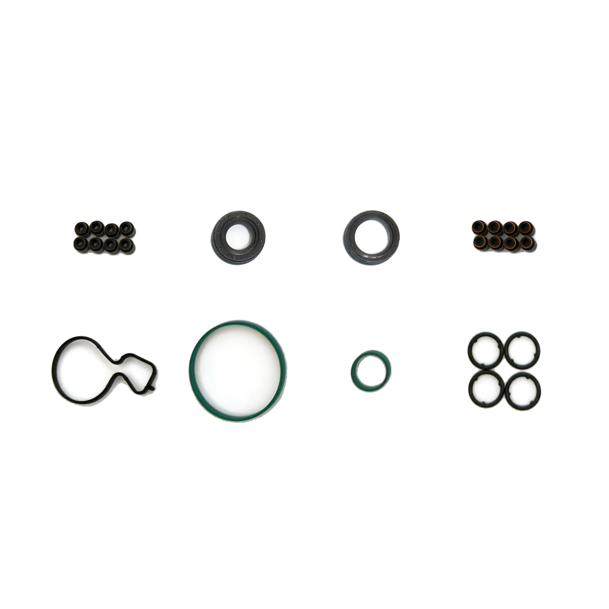 VW EA211 1.4 TSI Engine Overhaul Gasket & Seal Kit - small seals and rings shown at true relative size