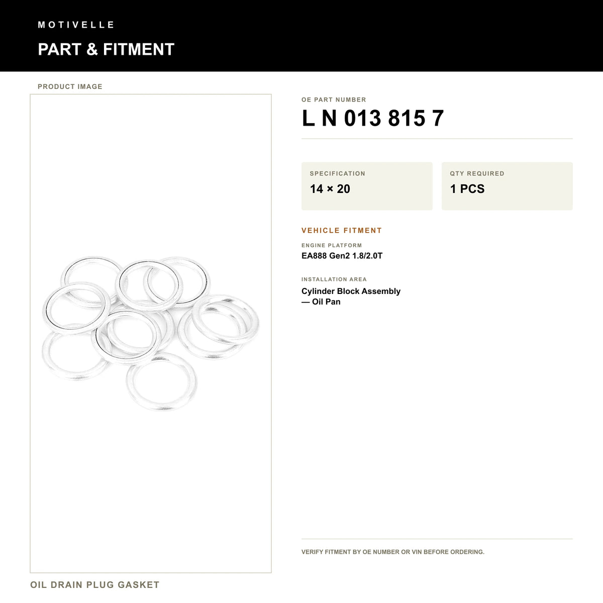 Oil Drain Plug Gasket - product information