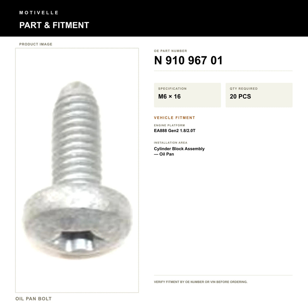 Oil Pan Bolt - product information