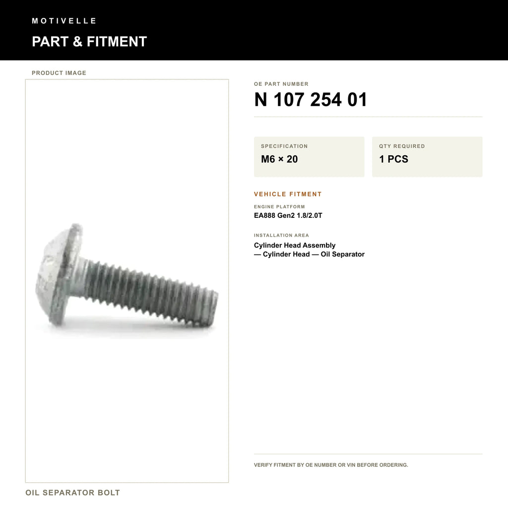 Oil Separator Bolt - product information