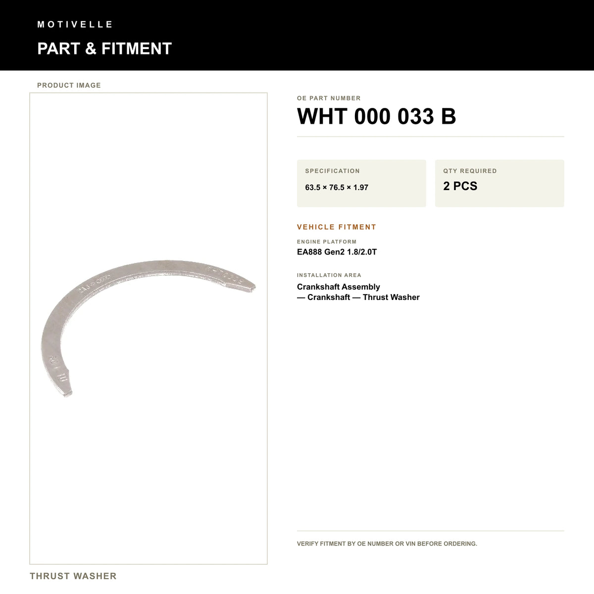 Thrust Washer - product information
