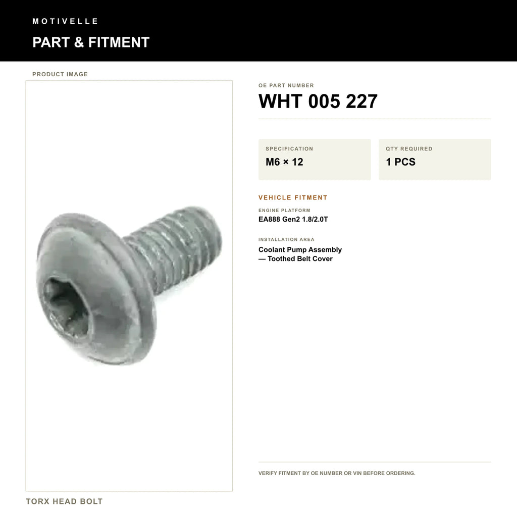 Torx Head Bolt - product information