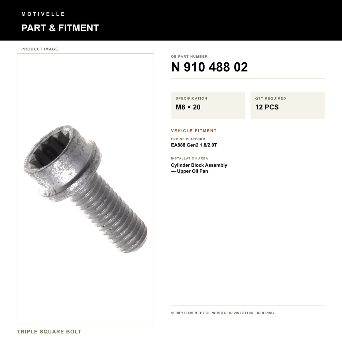 Triple Square Bolt - product information