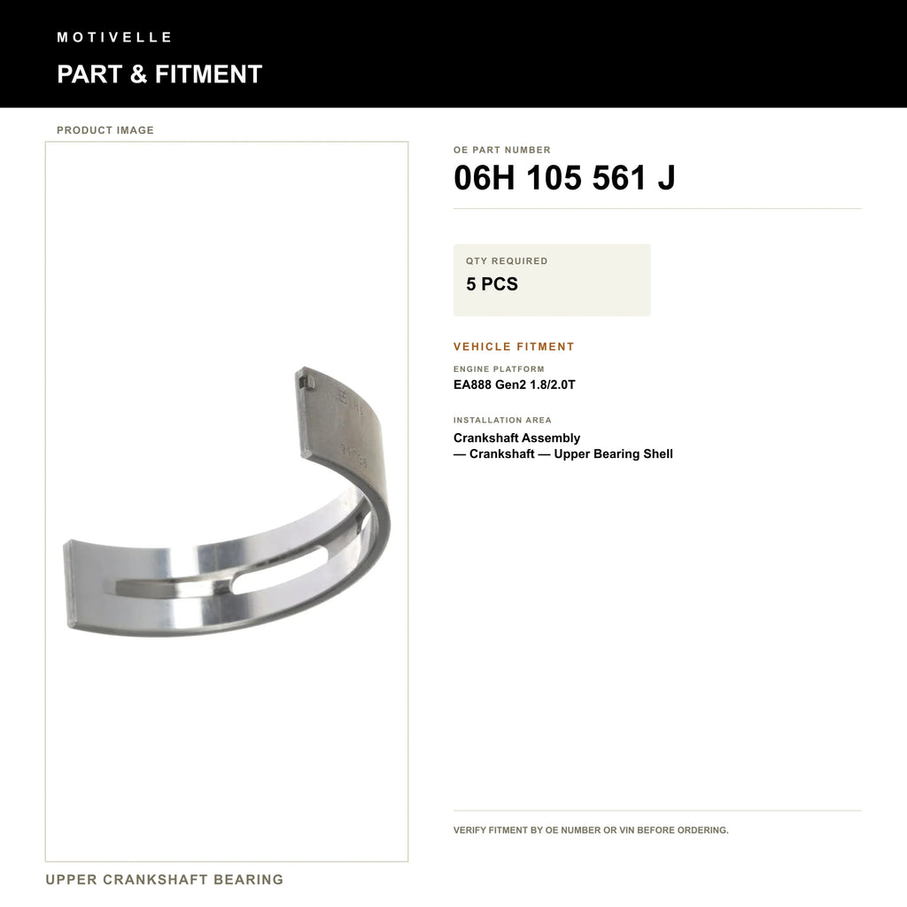 Upper Crankshaft Bearing - product information