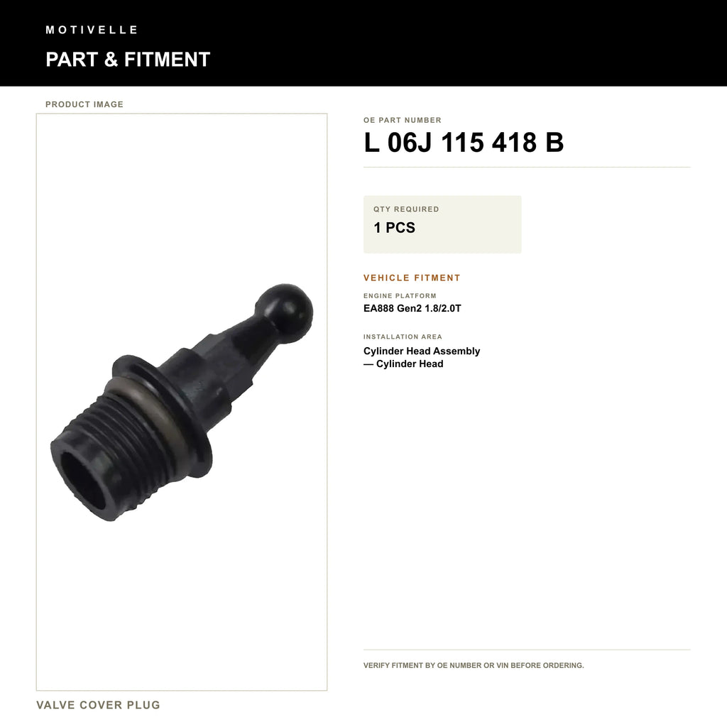 Valve Cover Plug - product information