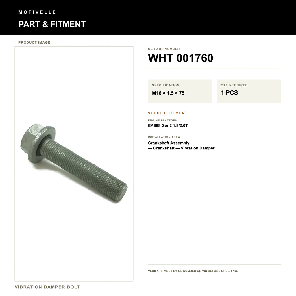 Vibration Damper Bolt - product information